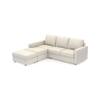 Apollo Sofa (Colour : Pearl, Cushion : Hard, Back Type : Regular, Seating Capacity : Left Aligned 2 Seater + Left Aligned Chaise + Ottoman)