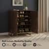 Nina 24 Pairs Solid Wood Shoe Cabinet In Mango Walnut Finish