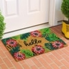 Luxe Home 100% Natural Coir Doormat Hello Floral Print Design (71x45 cm)