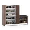Alex 21 Pair Shoe Cabinet in Classic Walnut Finish