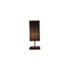 Ellery Black cotton table lamp with Square Brown Wood Base