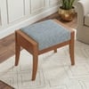 Ibha Solid Wood Single Seater Entryway Bench In Amber Walnut Finish with Indigo Crest Colour