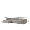 Elegantedge Wood Right Aligned 3-Seater With Upholstery Non Storage Sofa In Grey Colour
