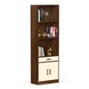 Seonn Engineered Wood Bookshelf with Drawer and 2 Doors Cabinet in Brown Maple & Beige