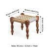 Riaza Sheesham Wood Maachi Stool in Natural Jute & Silver Rope Canning