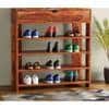 Horizon Solid Wood Shoe Rack in Teak Finish