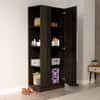 Hexa Red Wooden 1 Door Wardrobe with Hanging Space in Flower Wenge Colour