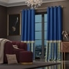 Stoa Paris Satin Long Door Curtains, Room Darkening Blackout Curtains Pack of 2, Blue Monarch - With Back Lining