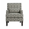 Lark Printed Infinity Grid Fabric Lounge Chair in Green Colour
