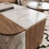 The Aurelia Dual Texture Marble Walnut Round Coffee Table