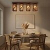 Symmetric Brown Solid Wood Ceiling Light