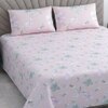 Maan Pink Floral 400 TC Cotton Flat Double Queen Size Bedsheet with 2 Pillow Covers – Threads