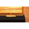Chris Beige Bamboo Shade Table Lamp with Black Iron Base