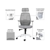 Wave Ergonomic Office Chair in Grey Colour