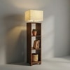 Genevieve Beige Jute Floor Lamp with Beige Jute Base