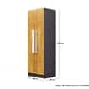 Hexa Red Wooden 2 Door Wardrobe with 4 Shelves in Slate Grey and Giant Wood Colour