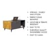 Hexa Engineered Wood Center Table With Storage And Open Rack In Slate Grey And Giant Wood