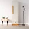 Hexa Red Wooden 1 Door Wardrobe with 2 Drawers Hanging Space in Giant Wood and Frosty White Color