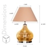 Ingram Glass and Metal Table Lamp With Beige Cotton Shade