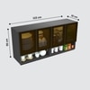 Aluminium Black Profile 4 Tinted Glass Handless Shutter  In Slate Grey Finish