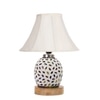 Devansh Off-White Cotton Shade Lamp With Wood & Mosaic Glass Base For Decoration/Office/Home/Gifting/Study For Decoration/Office/Home/Gifting/Study