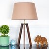 Griffith hand crafted Solid wood walnut finish Tripod Table Lamp With Beige Cotton Shade