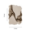 Handmade Wool Shaped Rug Modern Abstract Wave Brown Beige 3 x 5 Feet Carpet