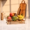 Ireka Homes Harvest Glow Acacia Wood Storage Basket with Metal