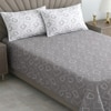 Grey And White Geometric Cotton 400 Tc flat Single Bed Size Bedsheet With 2 Pillow Covers