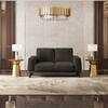 Granada Premium 2 Seater Fabric Sofa in Stone Grey Velvet Colour