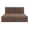 Keaton Solid Wood King  Size Upholstered Bed With Hydraulic Storage (Provincial Teak Finish)