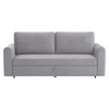 Baruna 3 Seater Velvet Pull Out Sofa Cum Bed with Storage In Grey Color