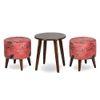 Serenity Solid Wood  Ottomon in  Red Colour