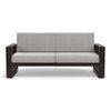 Parson 3 Seater Wooden Sofa In American Walnut Finish (Vapour Grey)