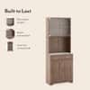 Hubert 4 Door Tall Display Cabinet in Classic Walnut Finish