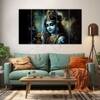 The Castle Decor Krishna Ji Wall Painting Wooden Framed 27x48 Inch (Style 32)