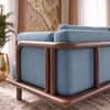 Como Three Seater In Premium Teak Wood Sofa in Sienna Teak Finish with Ocean Weave Colour