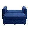 Baruna 1 Seater Velvet Pull Out Sofa Cum Bed with Storage In Blue Color