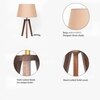 Griffith hand crafted Solid wood walnut finish Tripod Table Lamp With Beige Cotton Shade