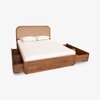Buda Drawer Storage Queen Size Bed in Light Walnut Finish