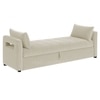 Jedlo Velvet 2 Seater Ottoman Bench with Storage  in Cream  Color