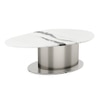 Oaklen Metal Coffee Table In Panda Black And White Marble And Chrome Base Finish