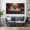 The Castle Decor Buddhism Art Wall Art Set of 5 Wooden Framed Digital Painting 27x48 Inch