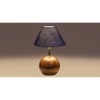 Blue Jute with Natural Wood Table Lamp