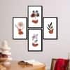 The Castle Decor Boho Abstract Botanical Wall Art Set of 4 Design 4 11x17 Inch