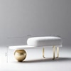 Noble Aura Metal Bench in White Finish