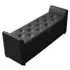 Sibol Leatherette  2 Seater Ottoman Bench with Storage  in Black Color