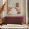 Leroj Boucle 2 Seater Ottoman Bench with Storage  in Pink  Color
