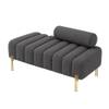 Doe Buck Luxury Boucle Accent Lounge Chair in Grey Colour with Gold Metal Legs