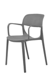 Kepler Brooks Vola Cafeteria Dining Chair in Grey Colour